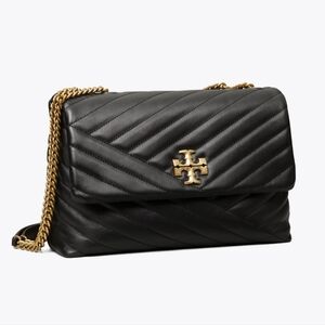 EXCELLENT TORY BURCH KIRA CHEVRON SHOULDER BAG - BLACK